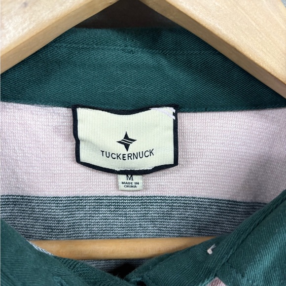 Tuckernuck Women Powder Pink Stripe Cotton Warren Rugby Shirt Medium - Picture 3 of 8